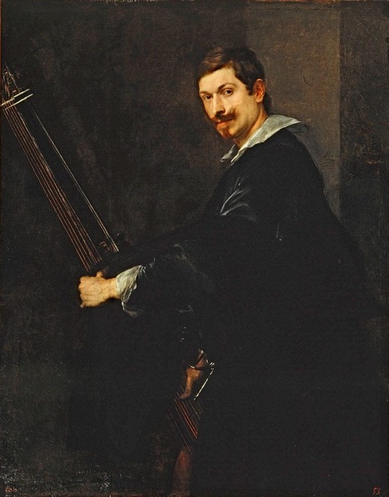 Anthonis van Dyck, Portrait of a musician (Portrait, Bildnis, Musiker, Instrument, Barock, Klassiker, Wunschgröße, Wohnzimmer)