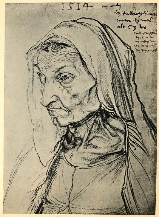 Albrecht Dürer, Dürers Mutter (Deutsche Kunst,Frau,Alter,Renaissance,Autograph,Portrait,Mutter Von Berühmten,Mutter,Person)