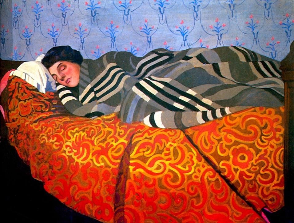 Felix Vallotton, Femme couchée dormant (Wohnzimmer, Wunschgröße,  Klassische Moderne, Nabis, Post-Impressionismus)