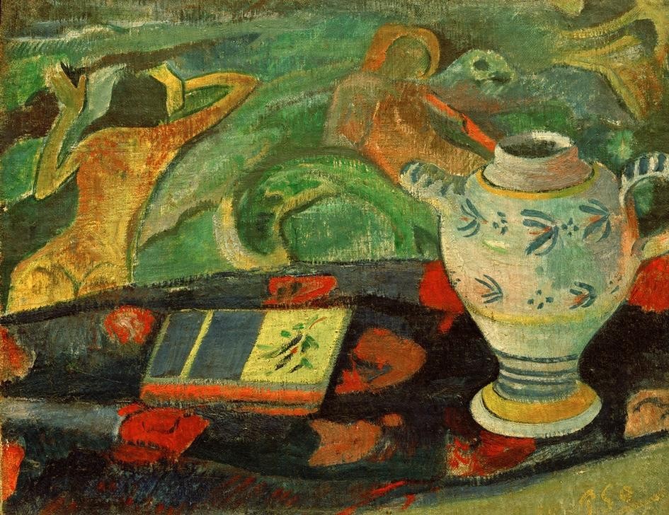 Paul Gauguin, Nature morte avec une cruche de Quimper (Kunst,Stillleben,Französische Kunst,Gefäss,Synthetismus,Schule Von Pont-Aven,Steingut,Krug)