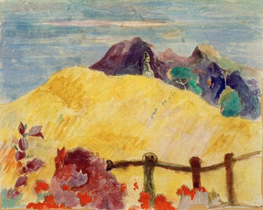 Paul Gauguin, Parahi te marae (Kult,Kunst,Landschaft,Tempel,Völkerkunde,Naturreligion,Französische Kunst,Exotik)