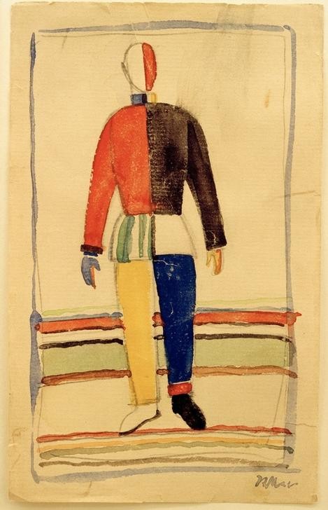 Kasimir Malewitsch, Sportler (Sportler,Kunst,Mann,Mensch,Sport,Russische Kunst,Suprematismus,Ukrainische Kunst,Person,Farbigkeit)