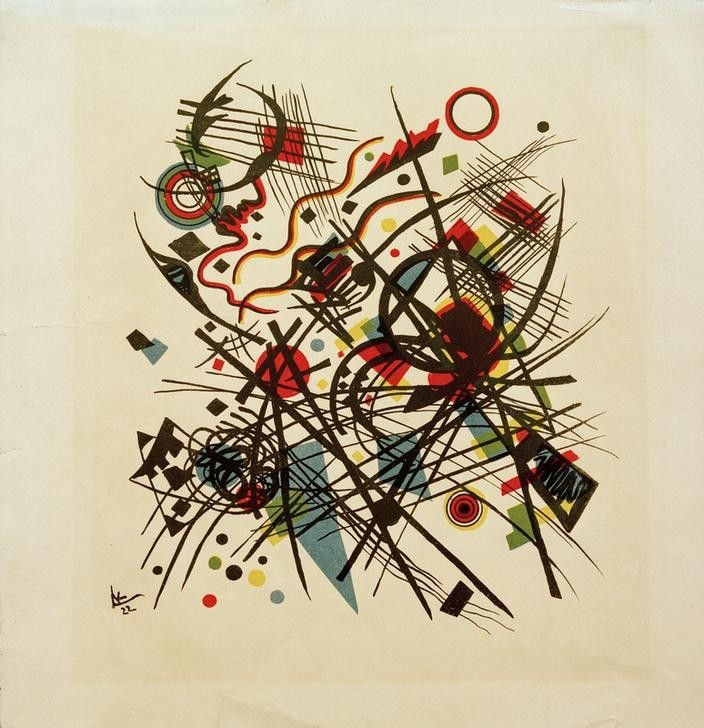 Wassily Kandinsky, Komposition (Bauhaus,Kunst,Abstrakte Kunst,Russische Kunst,Abstraktion,Farbigkeit)