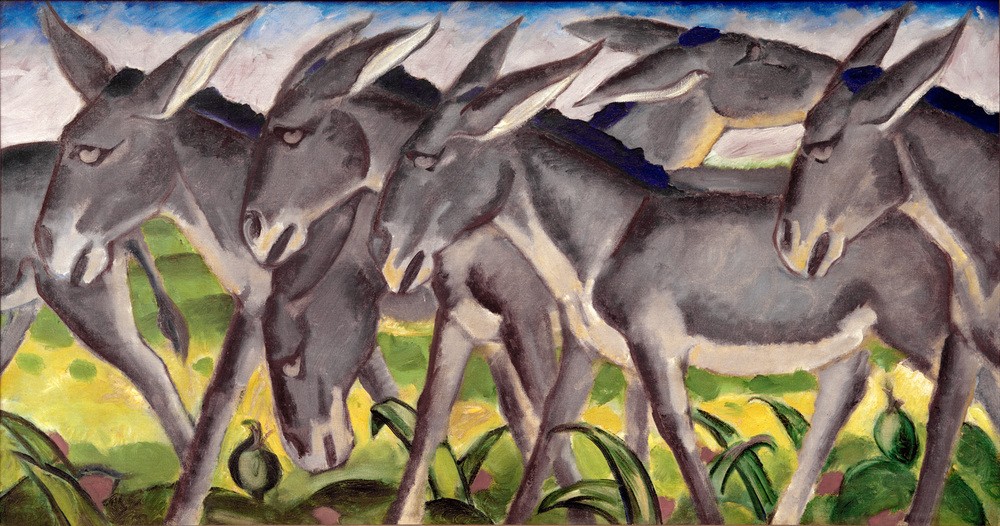 Franz Marc, Eselsfries (Deutsche Kunst,Kunst,Zoologie,Esel,Expressionismus,Der Blaue Reiter,Tier,Fries,Herde)