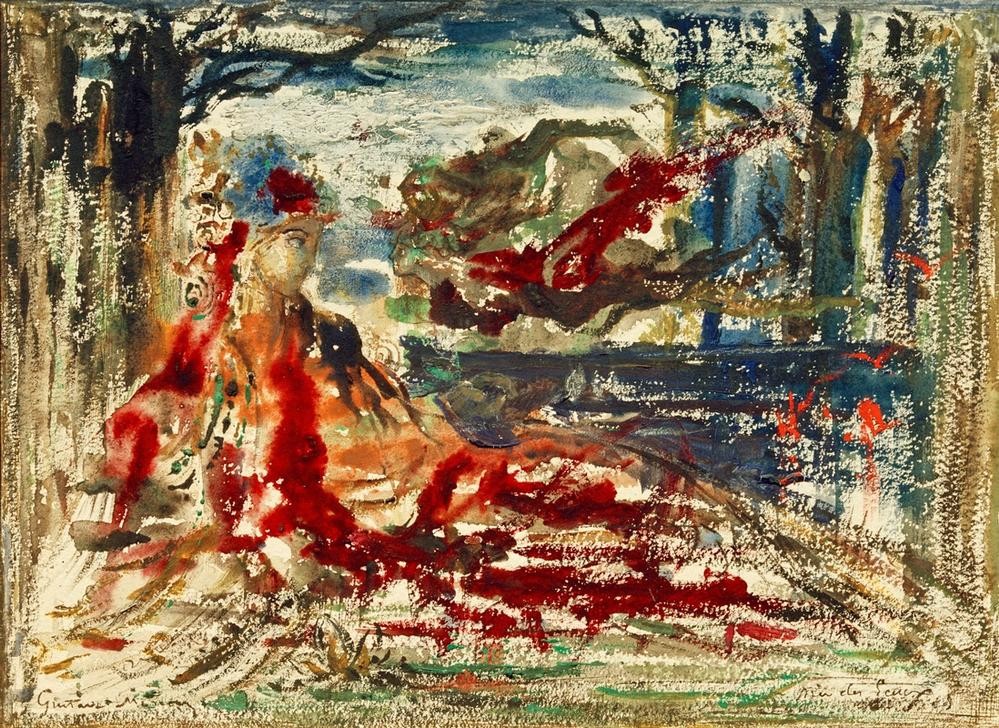 Gustave Moreau, Près des eaux (Frau,Gewässer,Kunst,Mensch,Wasser,Symbolismus,Portrait,Studie,Französische Kunst,Im Freien (Allgemein))