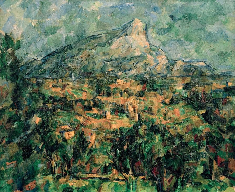Paul Cézanne, Paysage d’Aix – La Montagne Sainte– Victoire (Gebirge,Geographie,Kunst,Landschaft,Impressionismus,Französische Kunst,Jahrhundertwende,Berg,Topographie)