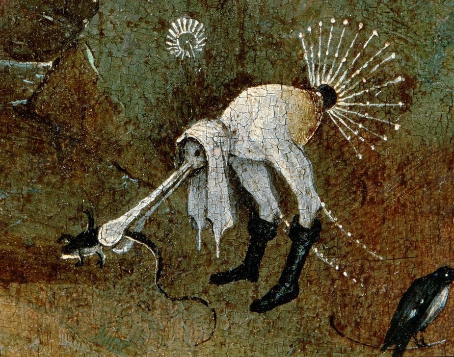Hieronymus Bosch, Der Heilige Antonius (Renaissance,Fabelwesen,Phantastische Kunst,Niederländische Kunst,Einsiedler-Altar,Ausschnitt)