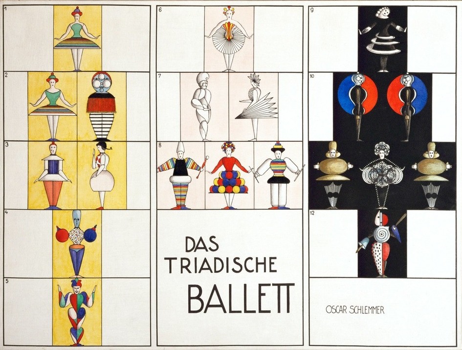 Oskar Schlemmer, Entwurf für die Figurinen des Triadischen Balletts (Ballett,Bauhaus,Deutsche Kunst,Figurine,Tanz,Theater,Konstruktivismus,Entwurf,Kleinplastik,Statuette)