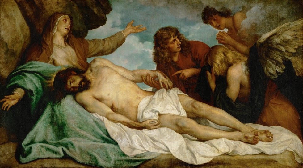 Anthonis van Dyck, Die Beweinung Christi (Christentum, Engel, Christus, Leiche Tod, Trauer, Neues Testament, Bibel, Totenklage, Pieta,  Barock, Klassiker, Wunschgröße, Wohnzimmer)