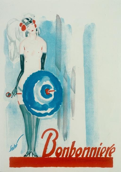 J. Seche, Bonbonniere (Deutsche Kunst,Kabarett,Striptease,Theater,Variete (Entertainment),Werbung,Plakat,Revue (Musiktheater),Gebrauchsgrafik,Goldene Zwanziger,Flapper,Bonbonniere (Kabarett),Bonbonniere (Revue))
