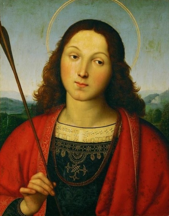 Raffael, Heiliger Sebastian (Heilige,Schule,Tod,Waffe,Renaissance,Märtyrer,Italienische Kunst,Heiligenschein,Pfeil Und Bogen)