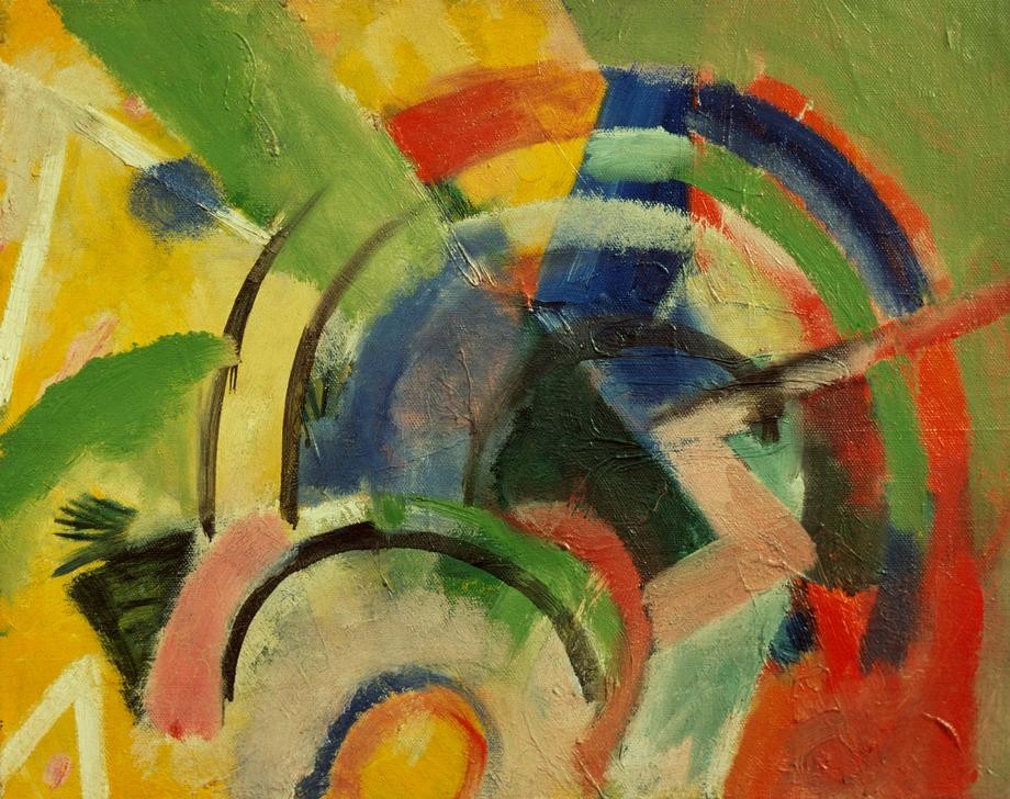 Franz Marc, Kleine Komposition IV (Deutsche Kunst,Expressionismus,Der Blaue Reiter,Abstrakte Kunst)
