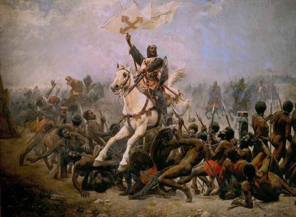 Marceliano Santa Maria, Unbekannt (PFERD (TIER), SOLDAT, SKLAVE, SIEG (ERFOLG), KREUZZUG, TRIUMPH, SPANISCHE KUNST, EROBERUNG, RECONQUISTA, HISTORIENMALEREI, KREUZFAHRT, MASSSTAB)
