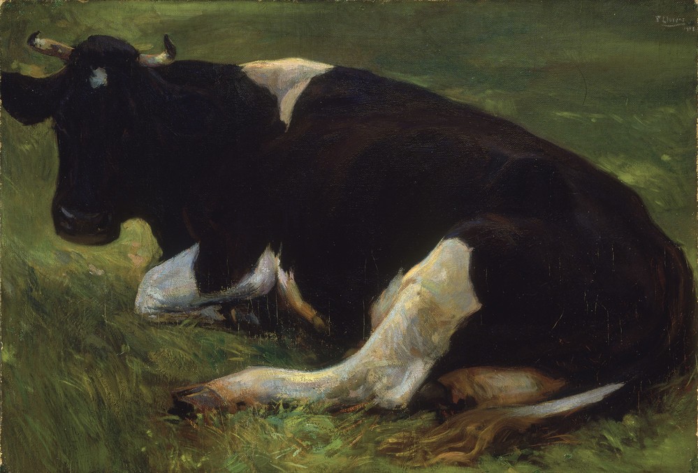 Francisco Llorens Diaz, VACA  (Kuh Rind, Vieh, Nutztier, Tiere, Realismus, Wunschgröße, Malerei, klassische Moderne, Wohnzimmer, Treppenhaus)