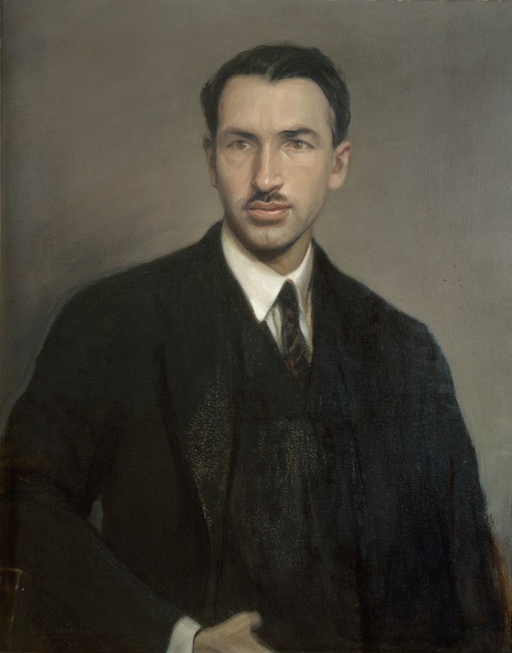 Elias Salaverria, Unbekannt (Portrait, junge Mann, Anzug, Krawatte, Eleganz, Schnurrbart, Wunschgröße, Realsimus, Wohnzimmer)