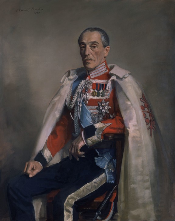 Oswald Birley, Unbekannt (HERZOG, INSIGNIEN, MILITÄR, RITTER, UNIFORM, PORTRAIT, ABZEICHEN, ANSTECKNADEL (ABZEICHEN), DEKORATION, PRIVATSAMMLUNG, ORDEN VON CALATRAVA)
