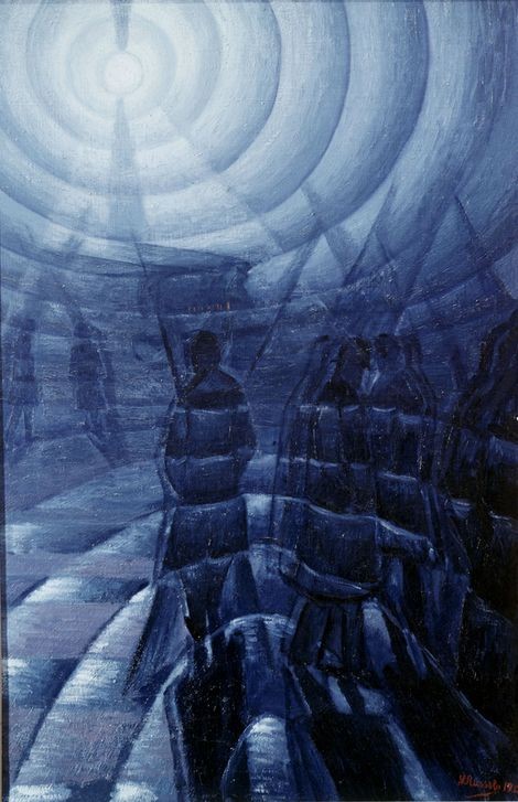 Luigi Russolo, LA SOLIDEZ DE LA NIEBLA (Futurismus,Nebel,Kreis,Blau)
