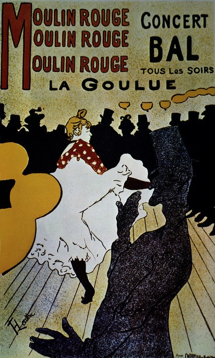 Henri de Toulouse-Lautrec, Moulin Rouge (Varietekünstlerin,Guckkästner,Kabarett,Konzert,Lithograph,Kabarettistin,Tanz,Plakat,Show,Vergnügungslokal)