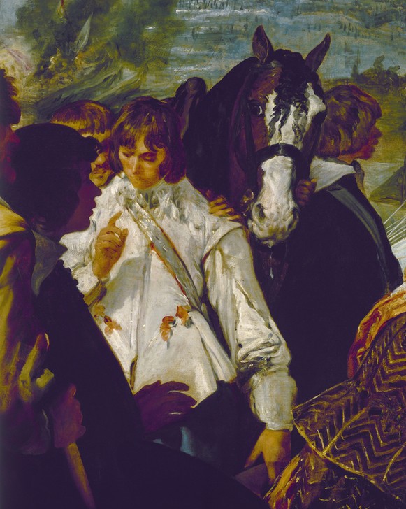 Diego Rodriguez de Silva y Velasquez, Die Übergabe von Breda (Geschichte,Krieg,Kunst,Pferd (Tier),Dreissigjähriger Krieg,Barock,Kapitulation,Schlüsselübergabe,Spanische Kunst,Historienmalerei,Stadtschlüssel,Übergabe,Unterwerfung,Spanisch-Niederländischer Krieg,Ausschnitt)