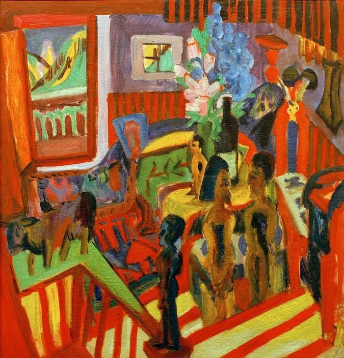 Ernst Ludwig Kirchner, Atelierecke (Atelier,Deutsche Kunst,Expressionismus,Interieur,Die Brücke)