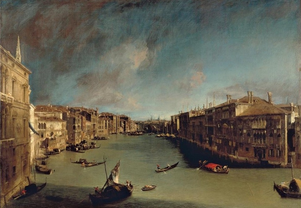 Giovanni Antonio Canaletto, The Canal Grande (Architektur, Paläste, Wunschgröße, Malerei, Venedig, Städte, Canal, Gondeln, Boote, Alltag, Italien, Klassiker, Wohnzimmer, bunt)