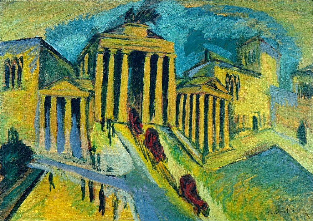 Ernst Ludwig Kirchner, Brandenburger Tor, Berlin (Deutsche Kunst,Geographie,Expressionismus,Architekturdarstellung,Topographie)