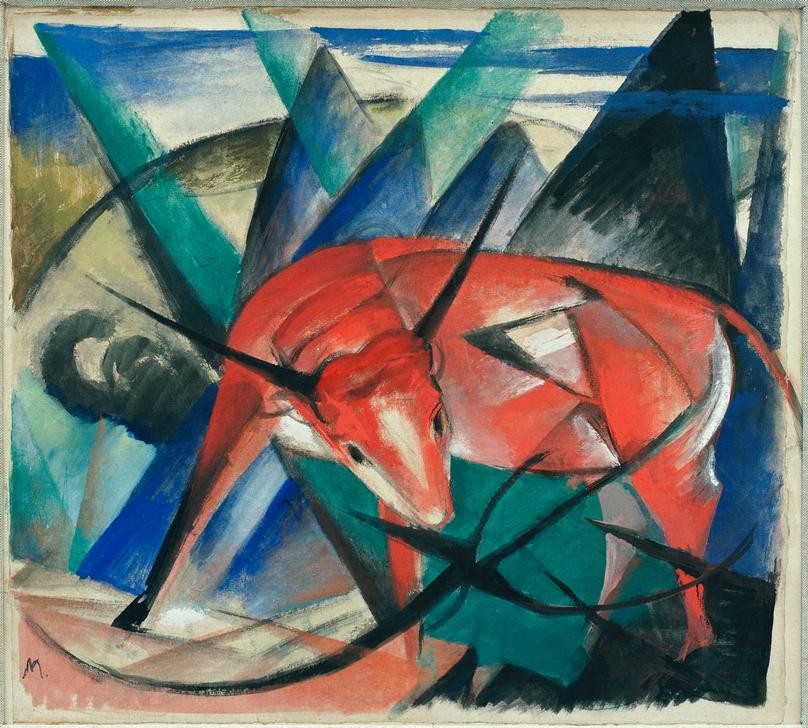 Franz Marc, Stier (Deutsche Kunst,Rind,Zoologie,Expressionismus,Der Blaue Reiter,Stier (Tier))