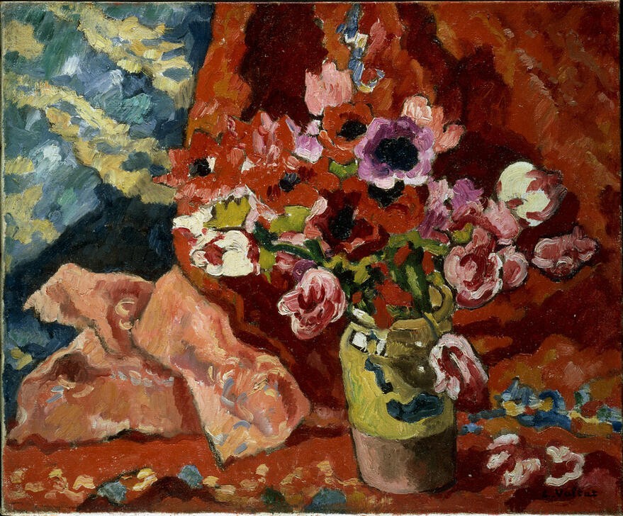 Louis Valtat, Vase de fleurs (KUNST, IMPRESSIONISMUS, STILLLEBEN, BLUMENSTRAUSS, VASE, FRANZÖSISCHE KUNST, BLUME)
