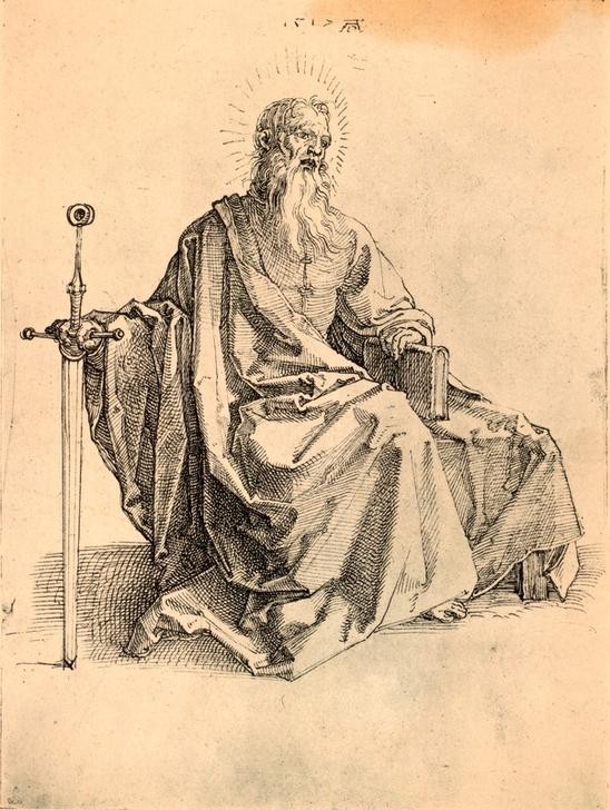 Albrecht Dürer, Apostel Paulus (Christentum,Deutsche Kunst,Religion,Renaissance,Neues Testament,Bibel,Apostel)