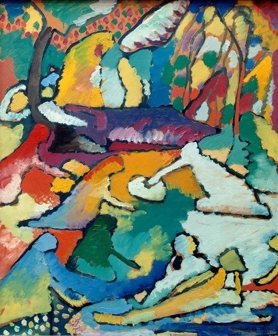 Wassily Kandinsky, Fragment zu Komposition II (Fauves,Expressionismus,Abstrakte Kunst,Russische Kunst,Neue Kuenstlervereinigung Muenchen)