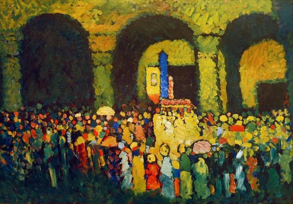 Wassily Kandinsky, Ludwigskirche in München (Christentum,Prozession,Religion,Abstrakte Kunst,Russische Kunst)