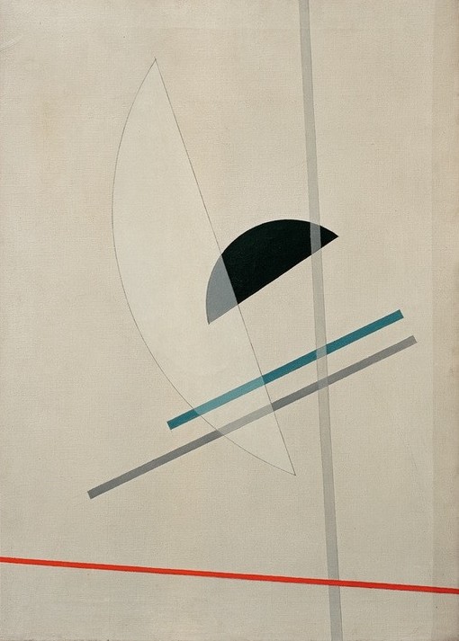 Laszlo Moholy-Nagy, Komposition (Bauhaus,Geometrie,Konstruktivismus,Abstrakte Kunst,Ungarische Kunst,Halbkreis)