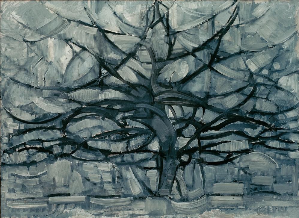 Piet Mondrian, Grauer Baum (Landschaft,Baum,Niederländische Kunst,Solitär (Baum),Grau)