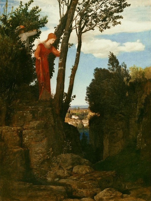 Arnold Böcklin, Hochzeitsreise (Ausflug, Ehepaar, Hochzeit, Landschaft, Liebe, Romantik, Wunschgröße, Klassiker, Wohnzimmer, bunt)