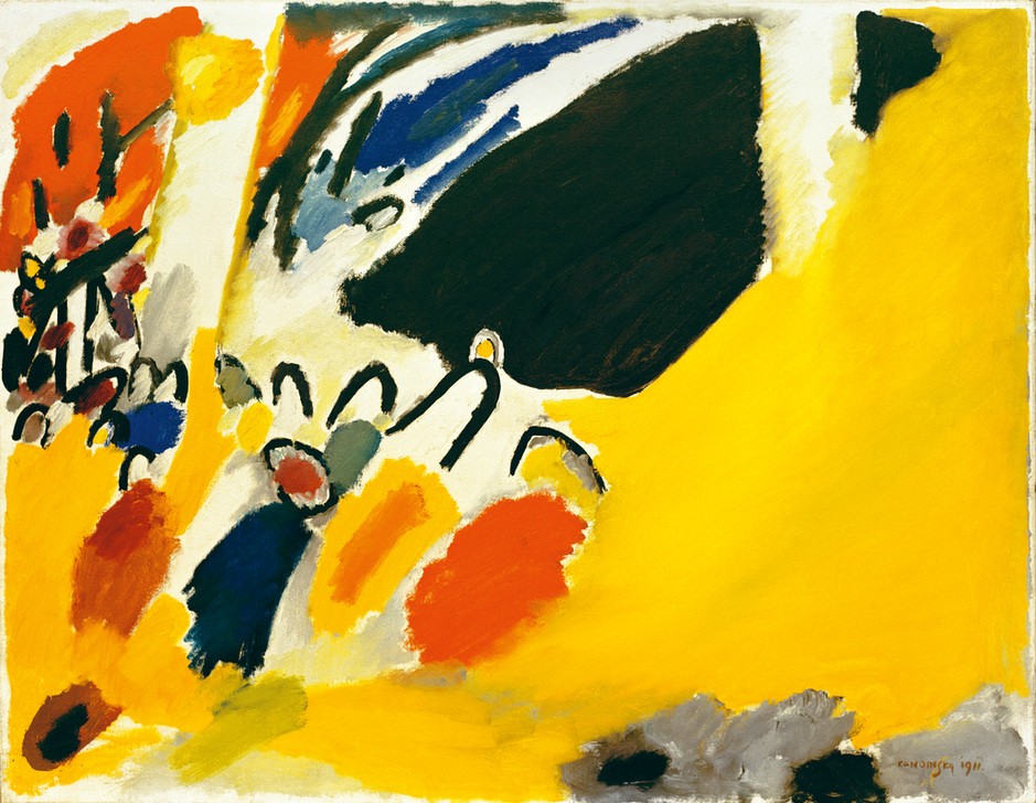 Wassily Kandinsky, Impression III (Konzert,Kunst,Musik,Expressionismus,Der Blaue Reiter,Abstrakte Kunst,Fünf Sinne,Russische Kunst,Sinne,Sehen,Synästhesie,Abstraktion,Neue Kuenstlervereinigung Muenchen,Farbigkeit,Signatur,Hören,Farbe)