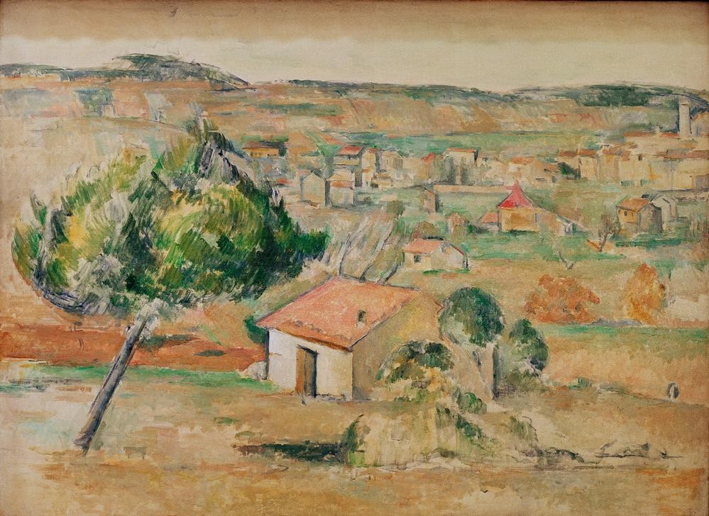 Paul Cézanne, Plaine provençale (Dorf,Landschaft,Impressionismus,Ebene,Französische Kunst)