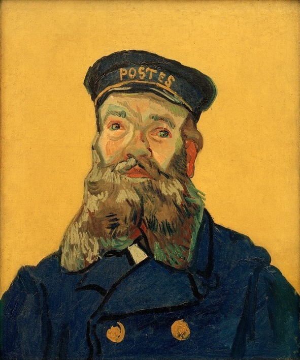 Vincent van Gogh, Le Facteur Joseph Roulin (Beruf,Beamter,Kunst,Post,Postbote,Impressionismus,Bart,Uniform,Portrait,Niederländische Kunst,Holländische Kunst,Vollbart)