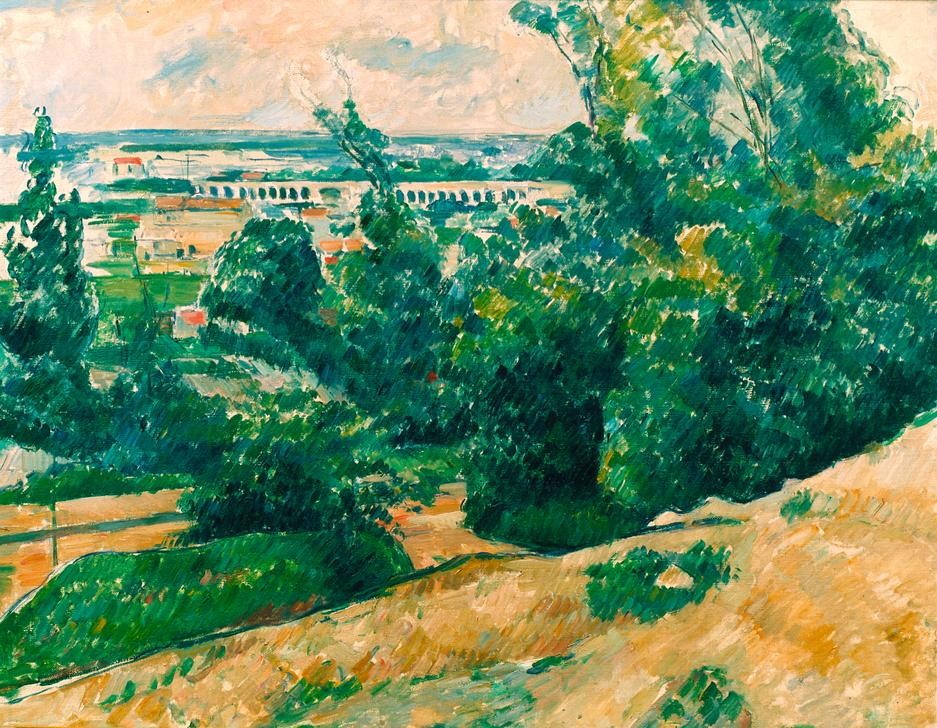 Paul Cézanne, L’Aqueduc du canal de Verdon au nord d’Aixen-Provence (Aquädukt,Landschaft,Impressionismus,Französische Kunst)