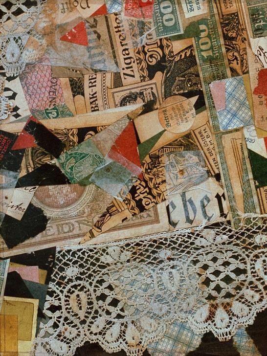 Kurt Schwitters, Merzzeichnung 297 Gelb (Abstraktion, Collage, Zeitungsausschnitte, Papierschnipsel, Dadaismus, Merzbilder, Klassische Moderne, Wohnzimmer, Wunschgröße,)