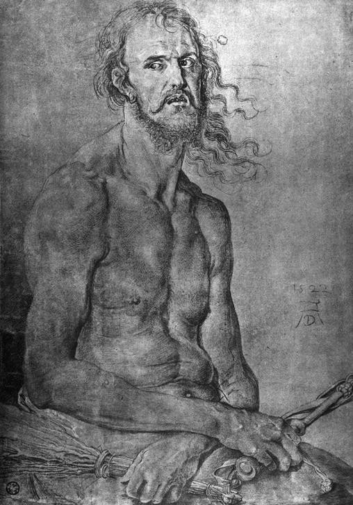Albrecht Dürer, Sitzender Schmerzensmann (Deutsche Kunst,Religion,Renaissance,Neues Testament,Bibel,Schmerzensmann,Geisselung,Verschollene Kunstwerke,Passion Christi,Beutekunst)