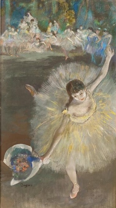 Edgar Degas, Danseuse – Fin d’Arabesque (Ballett,Frau Und Beruf,Musik,Primaballerina,Tänzerin,Tanz,Theater,Verbeugung,Impressionismus,Blumenstrauss,Französische Kunst,Arabeske,Ballerina)