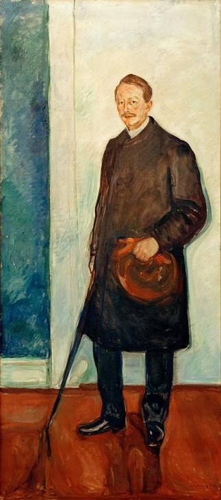 Edvard Munch, Max Linde (Herrenmode,Jugendstil,Kunst,Mantel,Mann,Mode,Portrait,Expressionismus,Mäzen,Norwegische Kunst,Skandinavische Kunst,Ganzfigurig,Person)