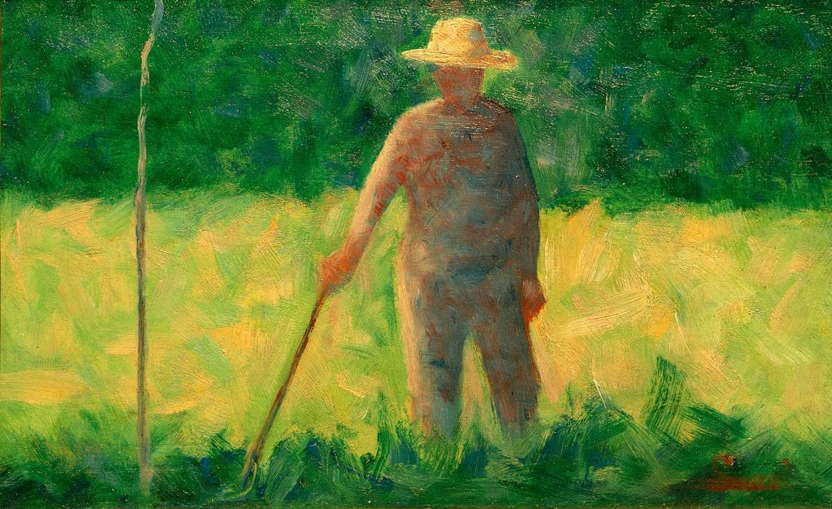 Georges Seurat, Le Jardinier (Der Gärtner) (Arbeiter, Gärtner, Berufe, Garten, Klassische Moderne, Impressionismus, Wunschgröße, Wohnzimmer, Malerei, bunt)