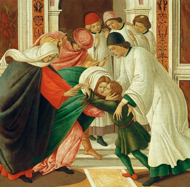 Sandro Botticelli, Leben u. Wundertaten d. hl. Zenobius (Totenerweckung) (Bischof, Heiliger, Wundertaten, Architktur, Religion, Renaissance, Heiligenlegende, Italienische Kunst,  Wunschgröße, Klassiker, Wohnzimmer, Malerei)