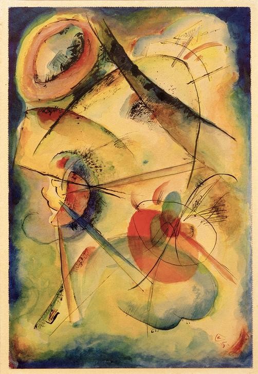Wassily Kandinsky, Komposition Z (Kunst,Expressionismus,Der Blaue Reiter,Abstrakte Kunst,Russische Kunst,Abstraktion,Farbigkeit,Farbe)