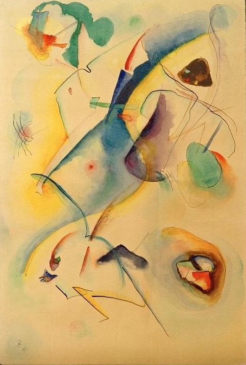 Wassily Kandinsky, Ohne Titel (Kunst,Expressionismus,Der Blaue Reiter,Abstrakte Kunst,Russische Kunst,Abstraktion,Farbigkeit,Farbe)