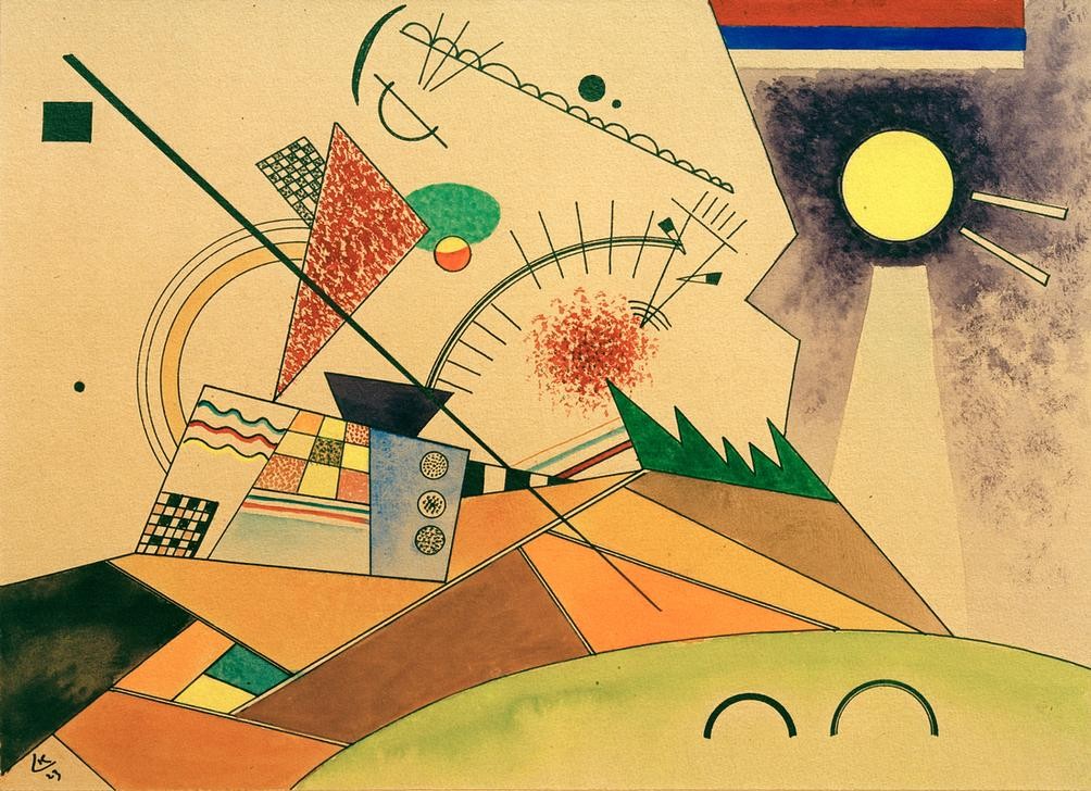Wassily Kandinsky, Skizze zu ‘Bewegte Ruhe' (Bauhaus,Geometrie,Kunst,Geometrisch,Abstrakte Kunst,Russische Kunst,Kreis,Dreieck,Abstraktion,Form,Geometrische Abstraktion)