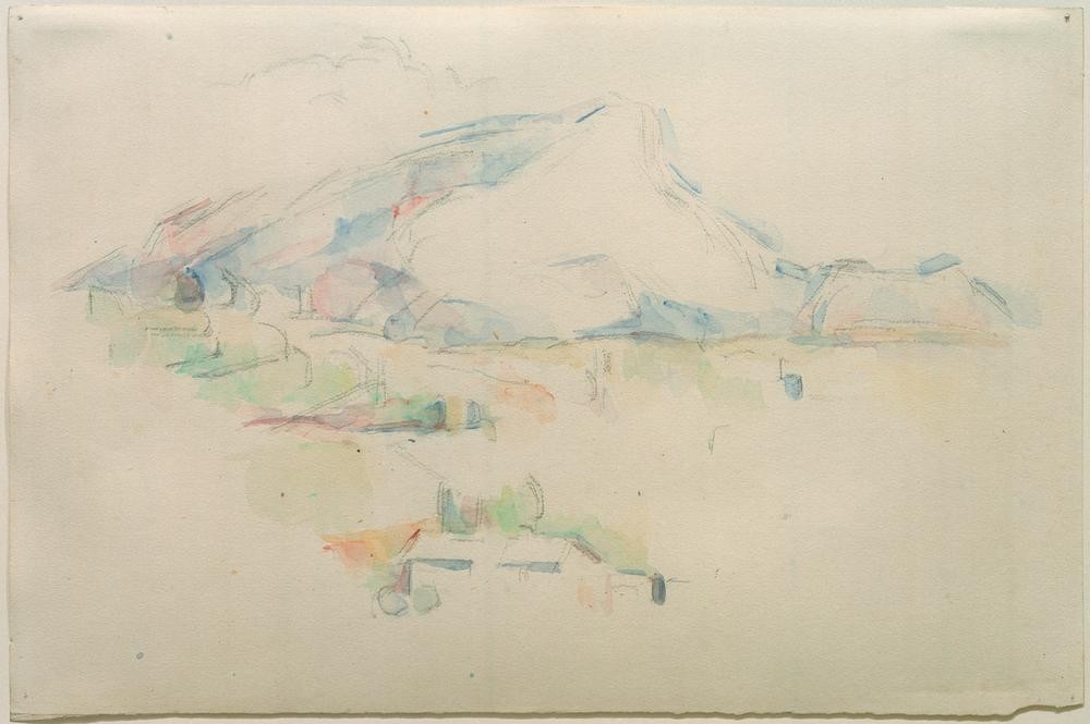 Paul Cézanne, Der Berg Sainte-Victoire von Lauves aus gesehen (Gebirge,Kunst,Landschaft,Impressionismus,Französische Kunst,Ansicht,Jahrhundertwende,Berg)
