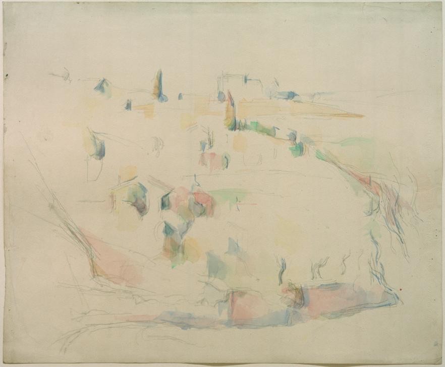 Paul Cézanne, Umgebung von Aix (Gebirge,Haus,Kunst,Landschaft,Impressionismus,Französische Kunst,Jahrhundertwende)