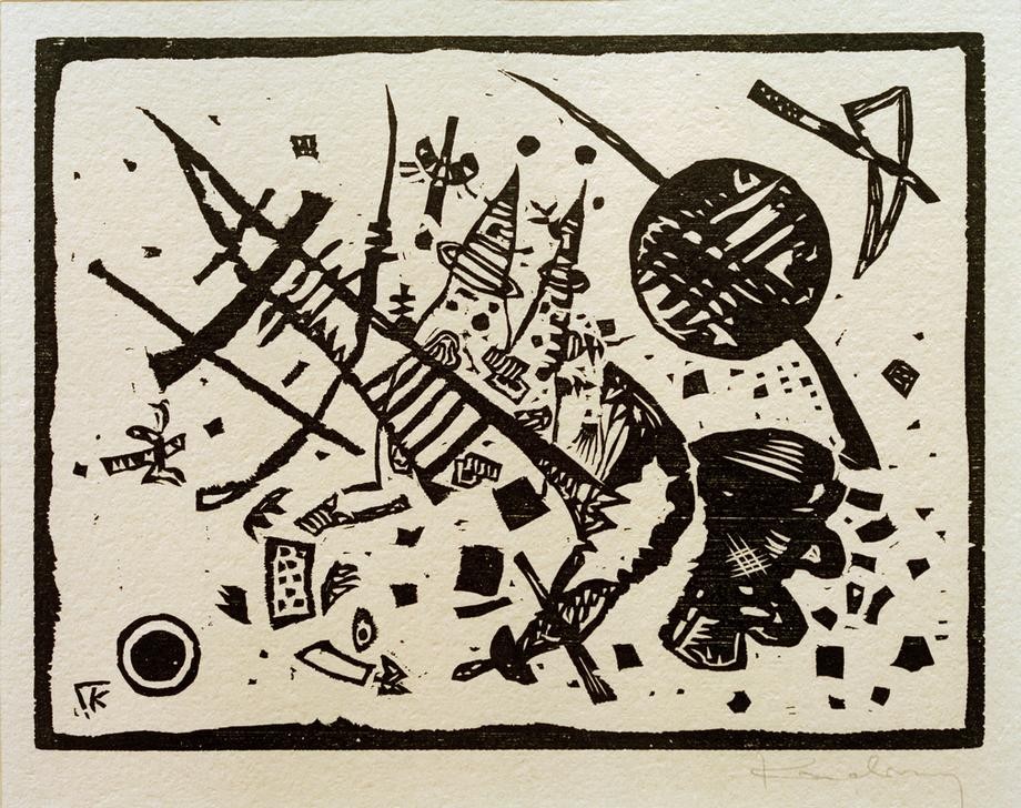 Wassily Kandinsky, Ohne Titel (Bauhaus,Kunst,Expressionismus,Der Blaue Reiter,Abstrakte Kunst,Russische Kunst,Abstraktion,Schwarz Und Weiss)